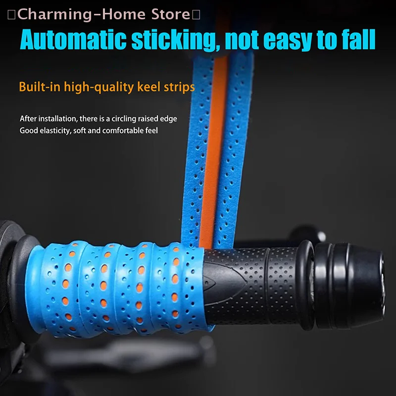 【M】1Pair Motorcycle Handlebar Tape Road Bike Bar Tape Breathable Anti Scratch Tape Anti-Vibration Tape Durable Protection Straps