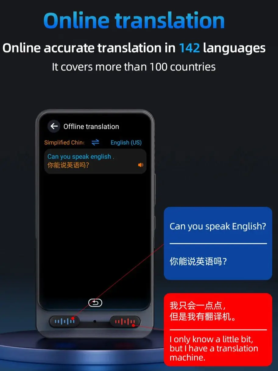 مترجم لغة محمول يدعم 160 مترجم de Idiomas en tempo ترجمة حقيقية مترجم AI مع مترجم ChatGPT