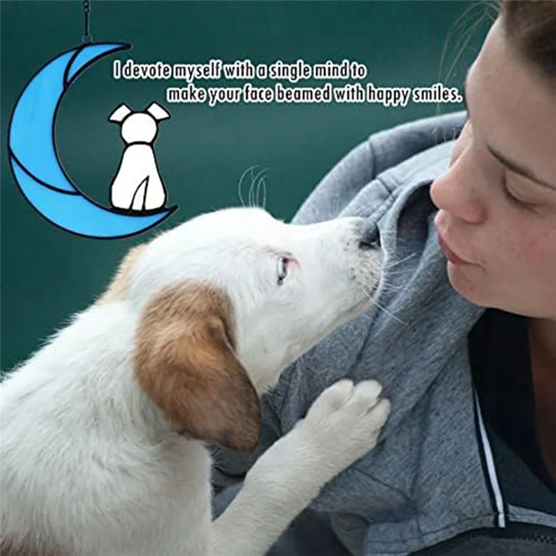 Vitrage chien de compagnie cadeaux commémoratifs pour les amoureux des chiens, tentures de fenêtre ornement Suncatcher, perte de chien sympathie cadeau C facile à utiliser