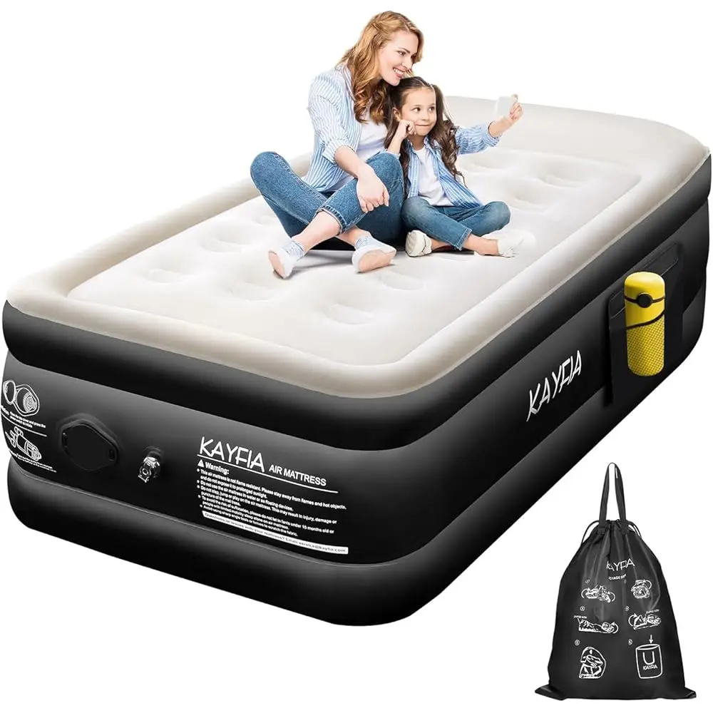 

Twin Air Mattr With Built-In Rechargeable Pump Qui Set Up Inflatable Mattr Under 3 Mins For Camping & Portable Travel Blow Up
