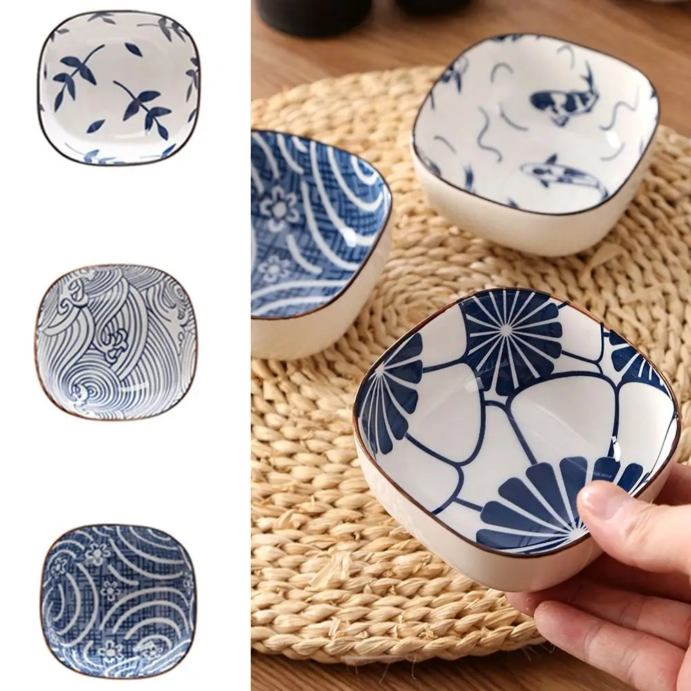 

2/6Pcs Ceramic Dipping Bowls Japanese Style Flowers Small Serving Bowls Stackable Dishwasher Safe Mini Appetizer Plates