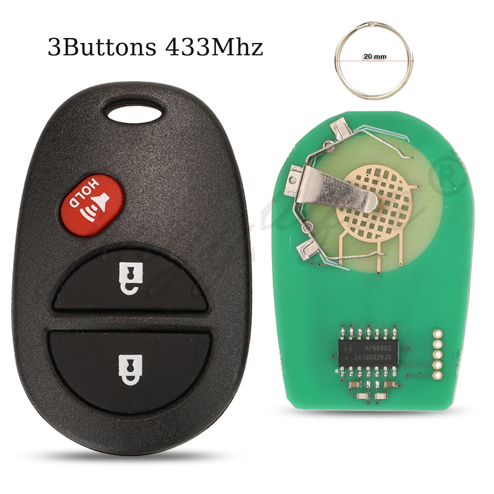 jingyuqin 315/433MHz GQ43VT20T Remote Car Key Fob For Toyota Sienna Tundra Sequoia Tacoma Camry Highlander Aurion 2004-2018
