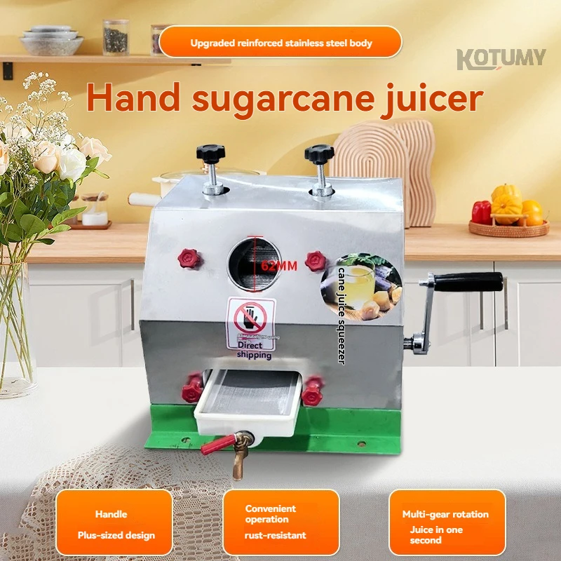 Mini Stainless Steel Ginger Juicer Hand Crank Press Machine Manual Squeezer for Sugarcane Fruit Commercial Stall Use