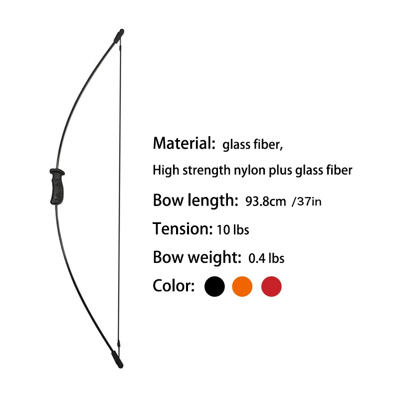 10 Lbs Straight Bow Youth Archery Training Outdoor Hunting Shooting Practice Accessories Left and Right Hand Universal