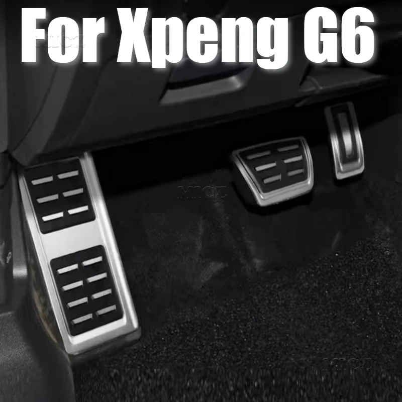 For Xpeng G6 Stainless Steel Accelerator Brake Pedal Interior Modification Accelerator Brake Antiskid Foot Pedal Accessories