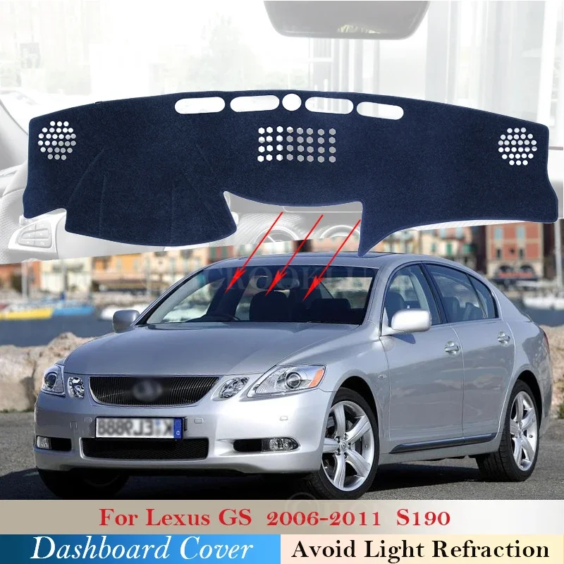 Dashboard Cover Protective Pad for Lexus GS GS300 GS430 GS450h GS350 GS460 2006~2011 Car Accessories Sunshade F Sport 300 430