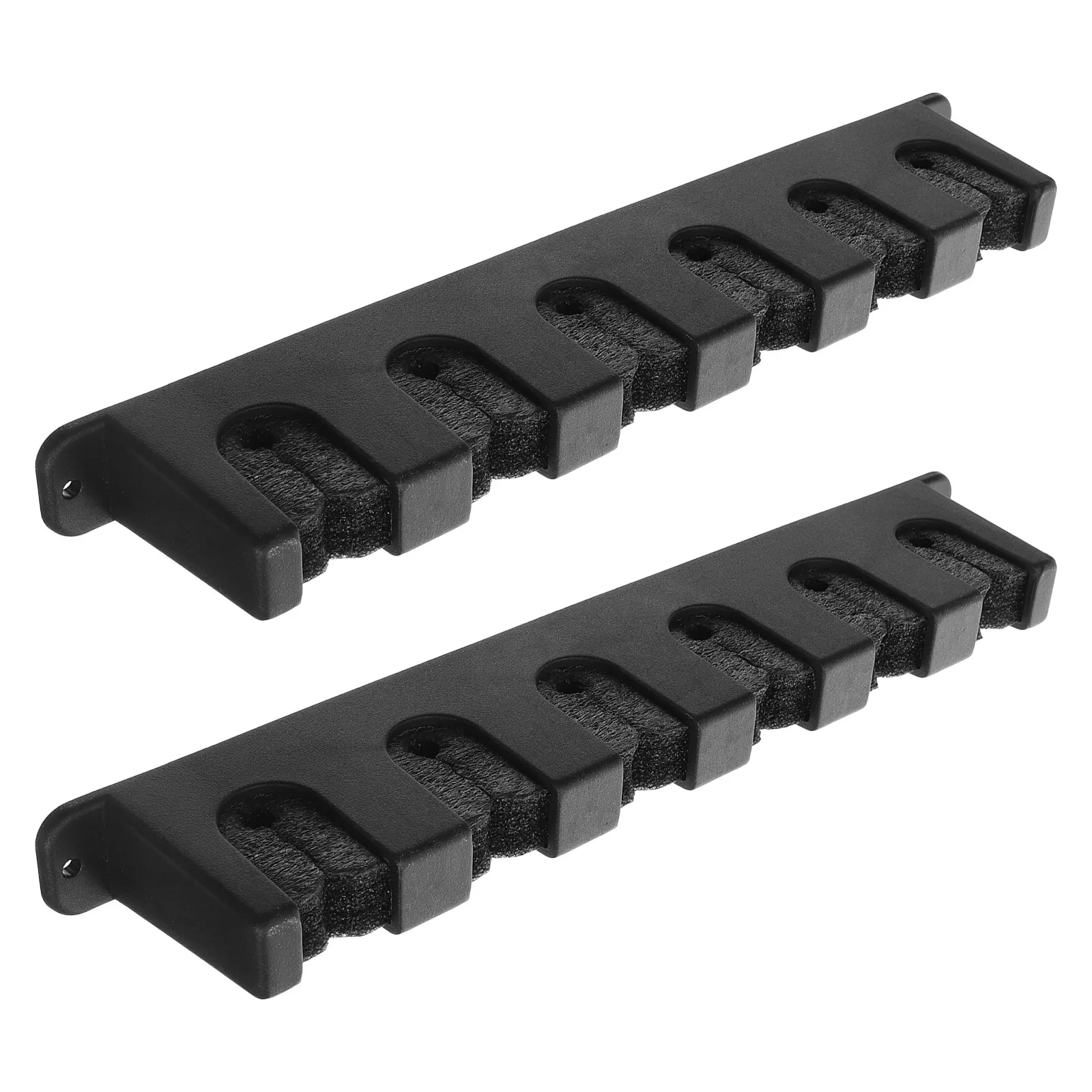 

2pcs Billiard Mount Pool Stick Holder Snooker Cue Display Stand 6 Holes Black Foam Mounted Storage Decor