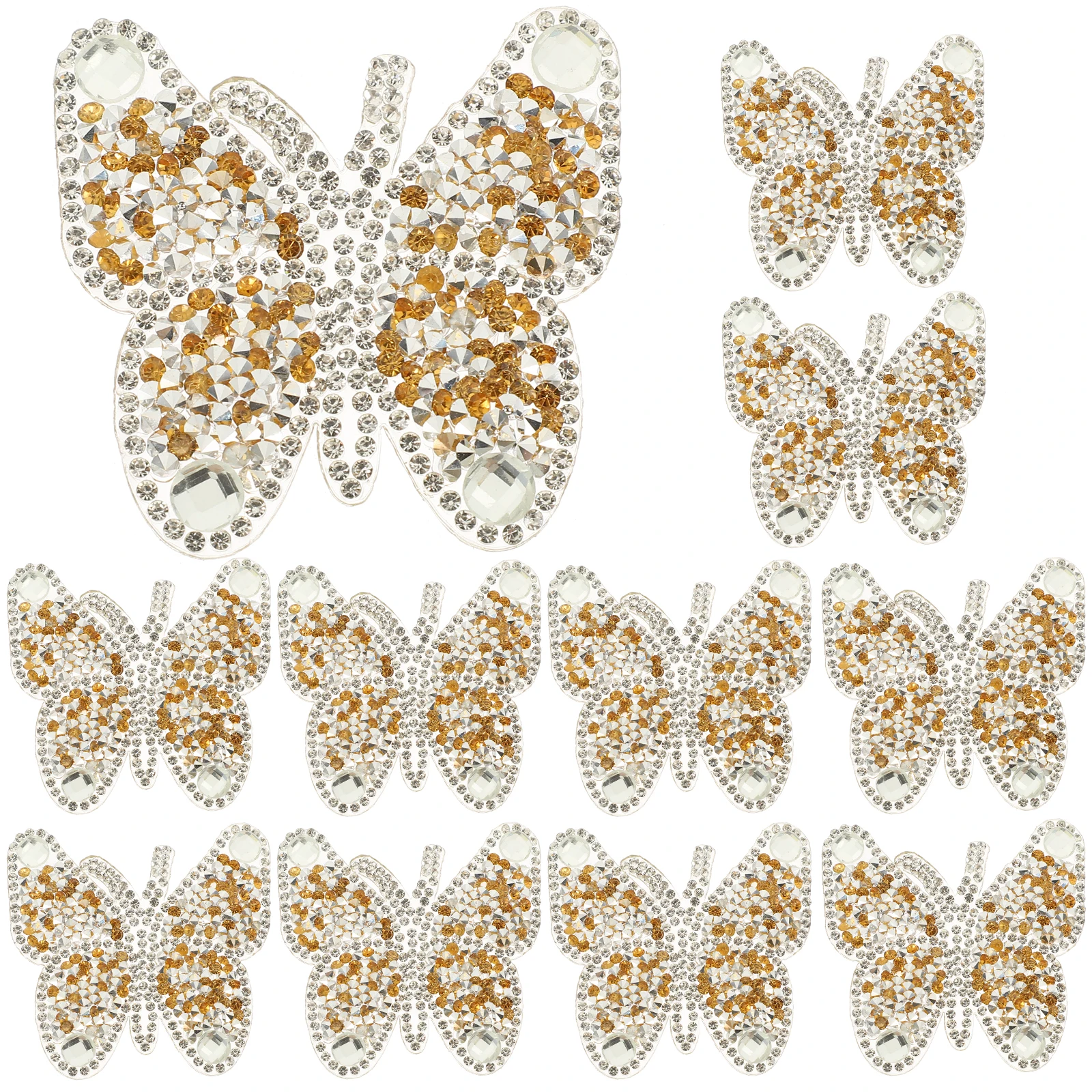 

10 Pcs Sew on Patch Rhinestone Auxiliary Materials Clothing Patches Decoration Fabric for Clothes Embroidered