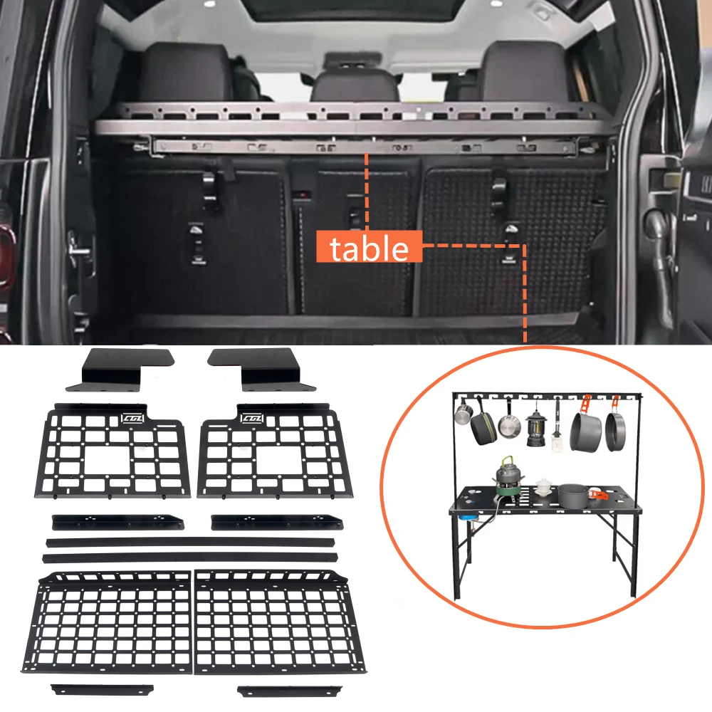 

Rear Trunk Shelf Storage Racks Cargo Organizers CGZ Table Molle Panels Fit for Land Rover Defender 110 2020 2021 2022 2023 2024