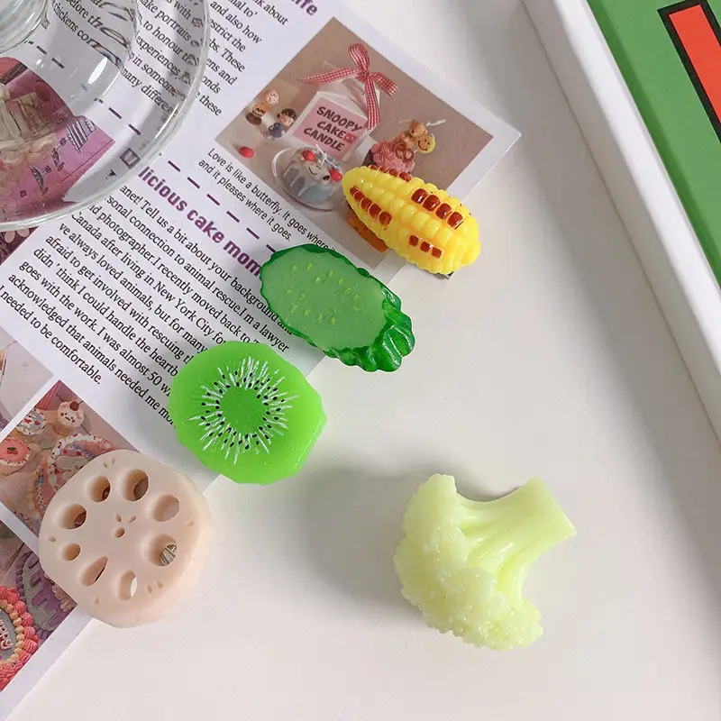 Japanese cute simulation food series hairpin Cauliflower Cucumber corn lotus root slice funny girl duckbill clip female