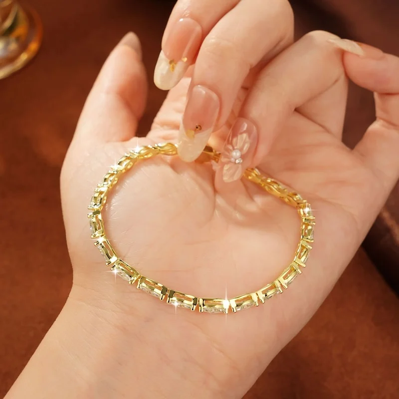 Rrjzz 3 x 6 mm Marquise-Schliff, D-Farbe, vollständiges Moissanit-Armband für Damen, luxuriöses 7 Zoll 17,8 cm langes Ketten-Verlobungsarmband, Schmuck, Geschenke – Detail 5