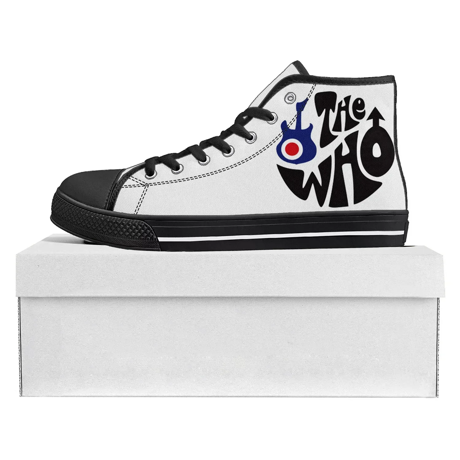 The Who Pop Rock Band High Top Sneakers di alta qualità uomo donna adolescente Canvas Sneaker Casual coppia scarpe scarpe personalizzate nero