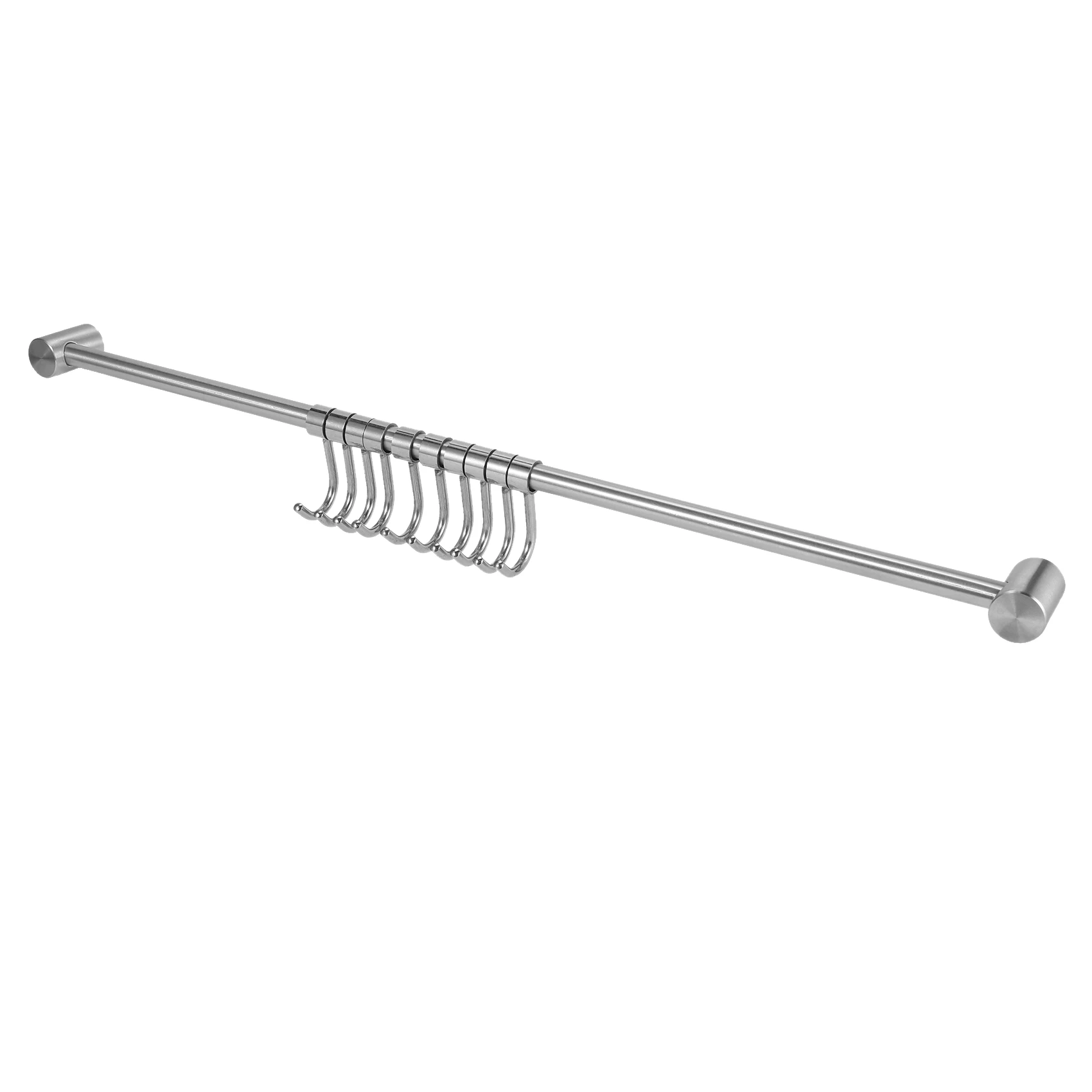 Kitchen Rail Rack Wall Mounted Utensil Hanging Rack Stainless Steel Hanger Hooks for Kitchen Tools Pot Towel 10 Sliding Hooks