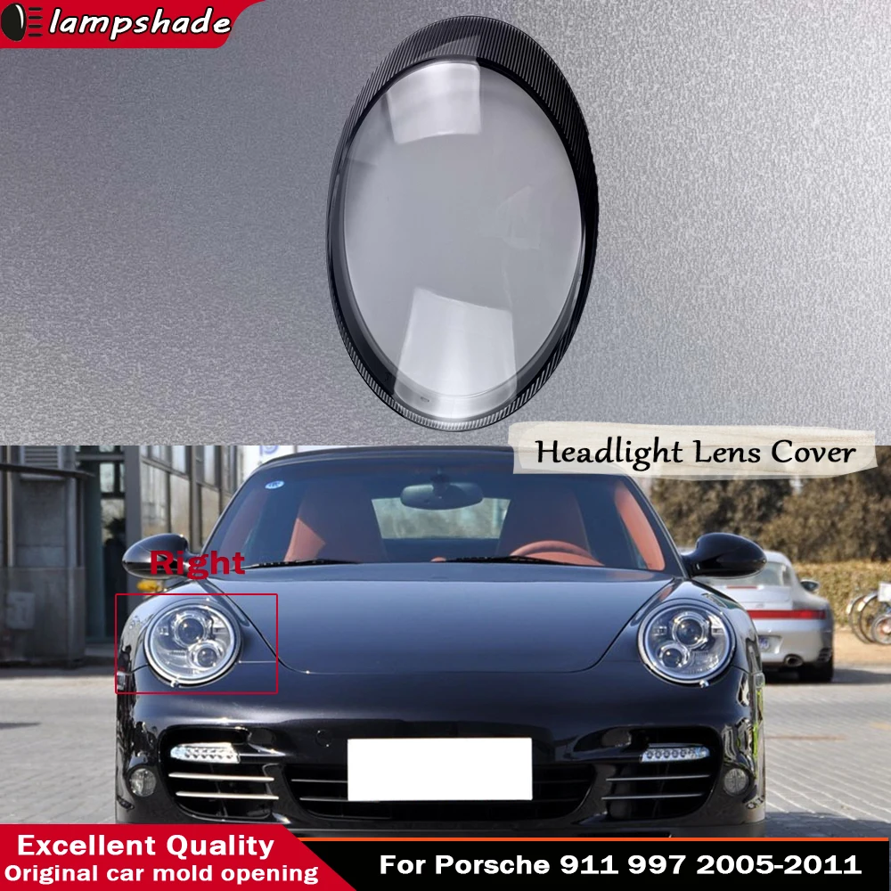 Car Front headlight Lens Cover For Porsche 911 997 2005 - 2011 Car Headlight Transparent Glass Lamp Cover Shell Car Products