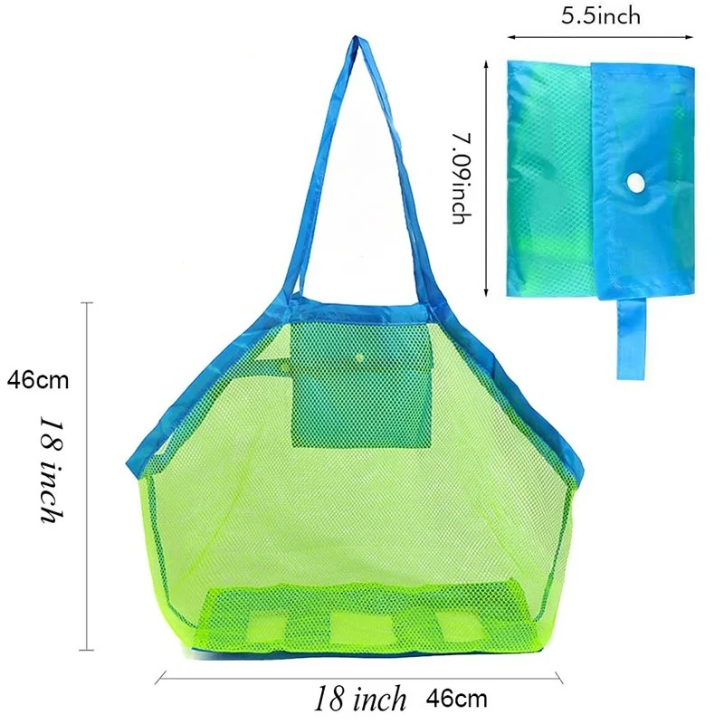 Bambini Sand Away Protable Mesh Bag giocattoli per bambini borse per la conservazione nuoto borsa da spiaggia grande per asciugamani borsa per il trucco cosmetico delle donne