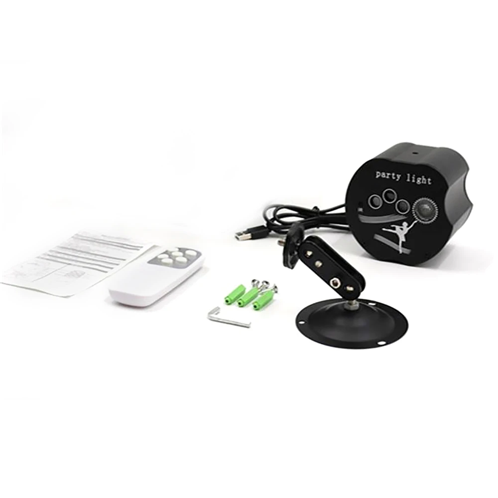 Mini Voice Control RGB DJ Disco Licht USB Bunte Dreh Fernbedienung Flash-LED Laser Urlaub Bühne Projektor Wirkung Licht
