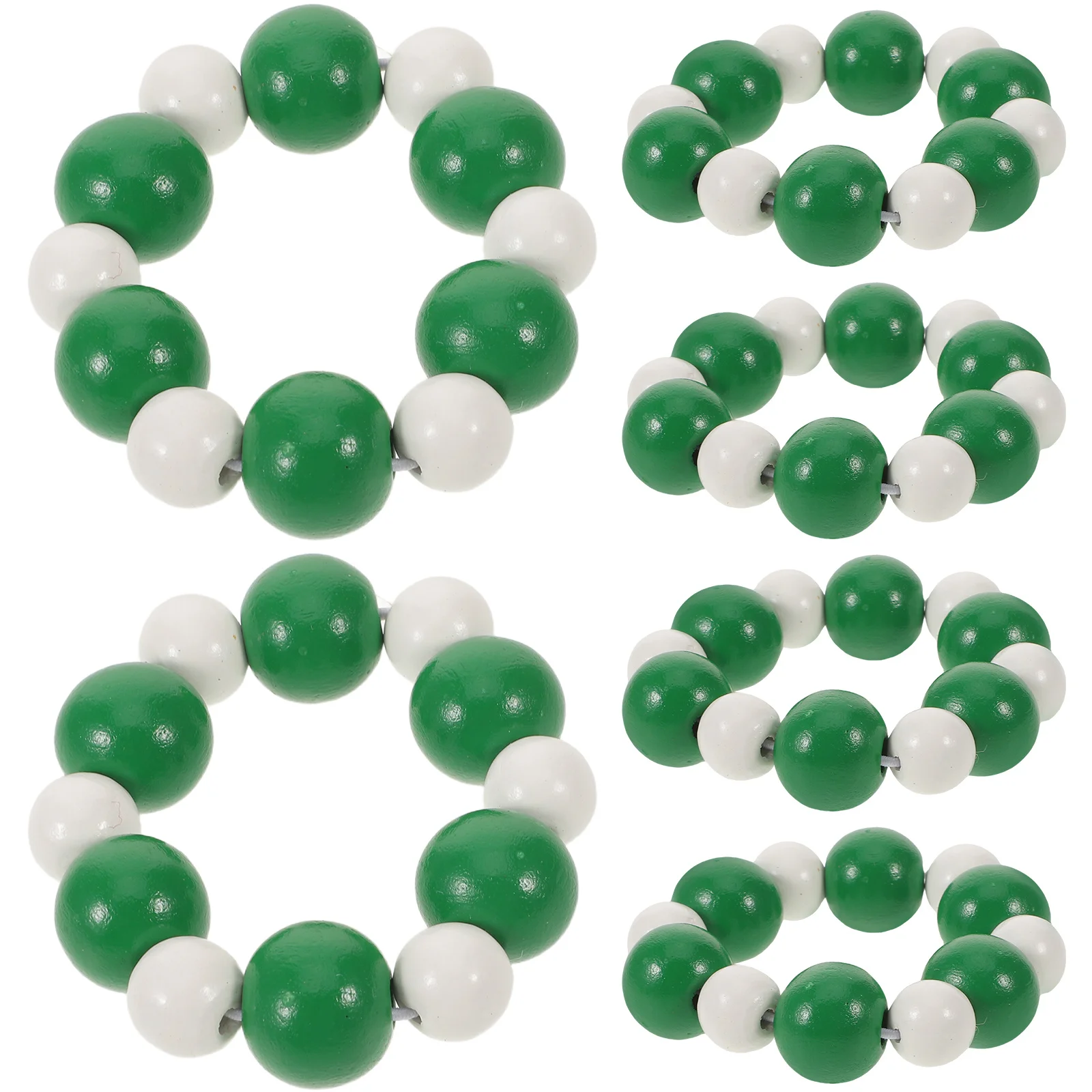 

6Pcs Wood Bead Napkin Rings St Patricks Day Rustic Nordic Style Irish Table Napkin Holder Decorative Serviette Buckles Holiday