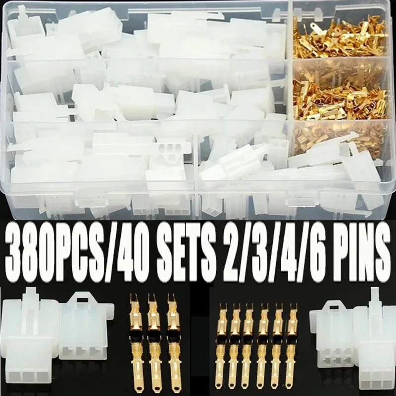 380/580/700PCS 2.8mm 2/3/4/6/9 pin Automotive  Electrical wire Connector Male Female cable terminal plug Kits ebike car+Plier