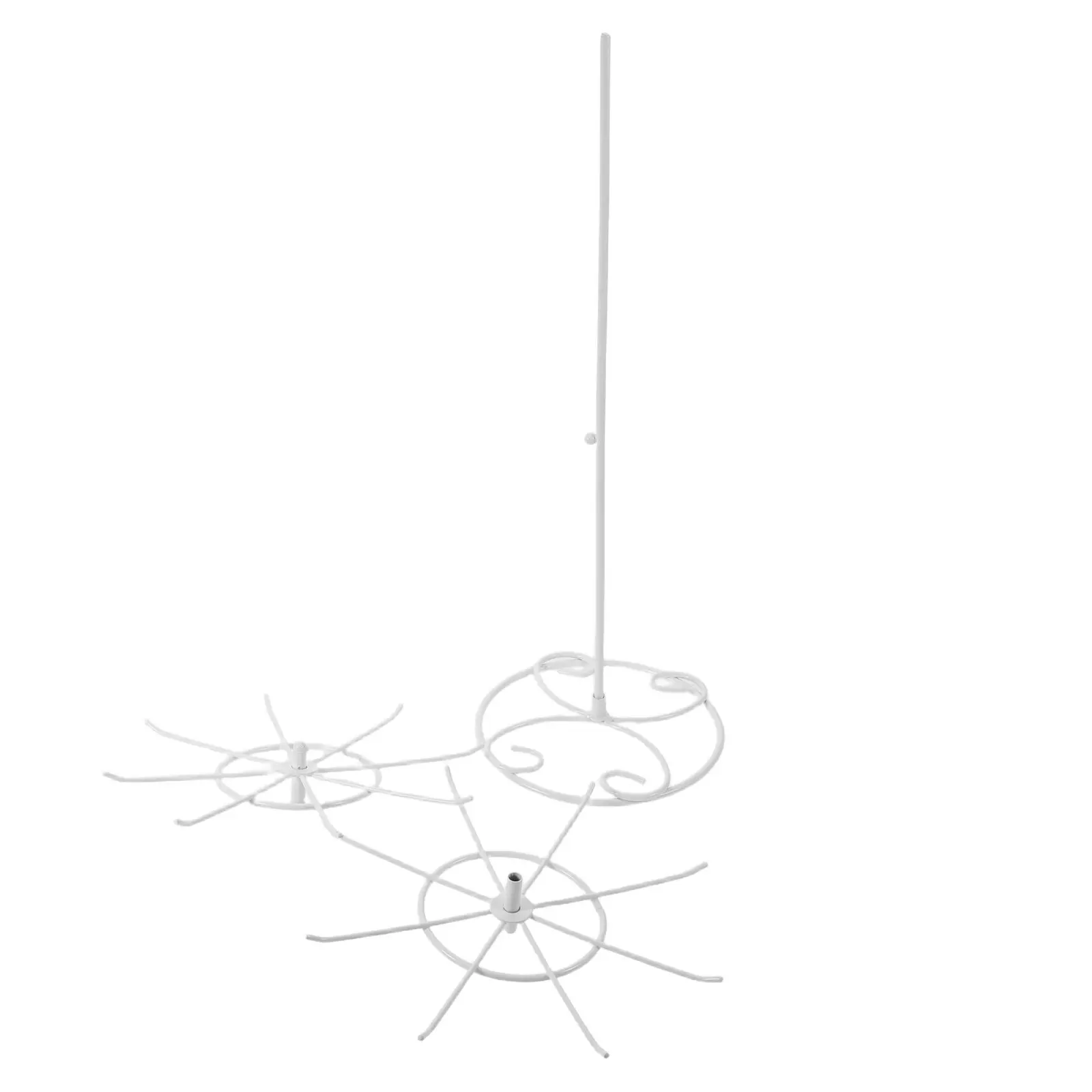 2 Tier Metal Rotating Necklace Organizer White Table Jewelry Stand Jewelry Display Rack 16 Hook Bracelet Earring Holder