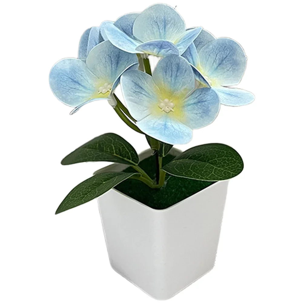 14cm Artificial Hydrangea Flower Arrangement In Small Square Pot For Home Decor Living Room Tabletop Photography Prop