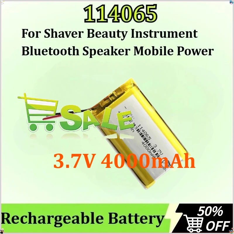 

3.7V 4000mAh for Shaver Beauty Instrument Bluetooth Speaker Mobile Power Battery Large Capacity 114065 Polymer Lithium Battery