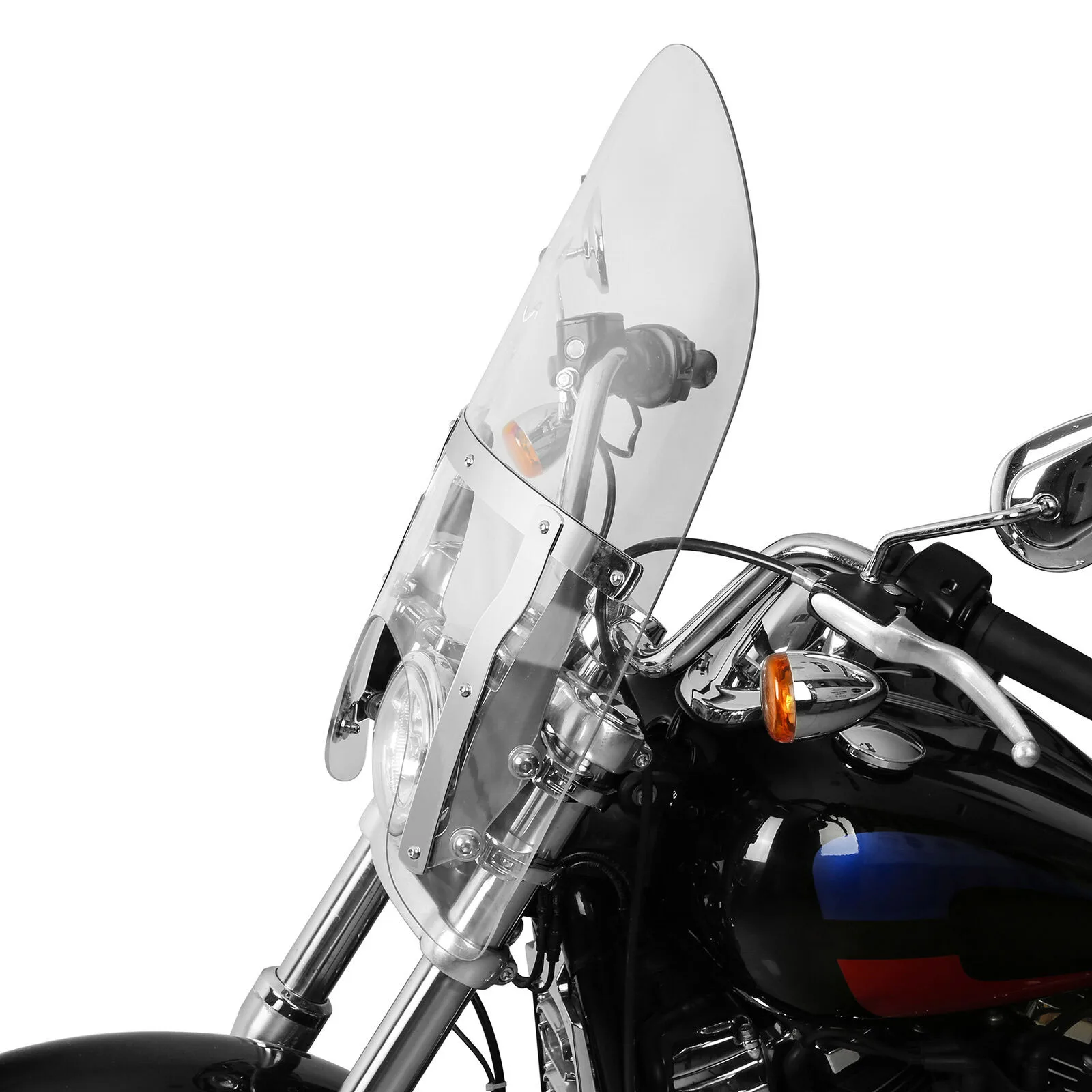 

19" Windscreen Windshield w/ 49mm Clamps For Harley Street Bob FXBB Low Rider 2018-2020 Softail Standard 2020-2022 Motorcycle