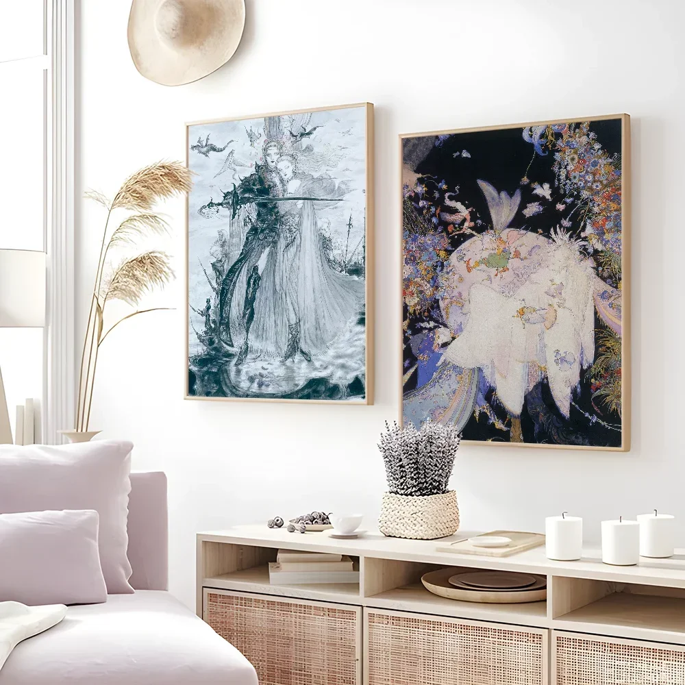 Yoshitaka Amano Final Fantasy Game Luxury Poster Waterproof Wall Art Printing Home Living Bed Room Bar Aesthetic Decor - view 6