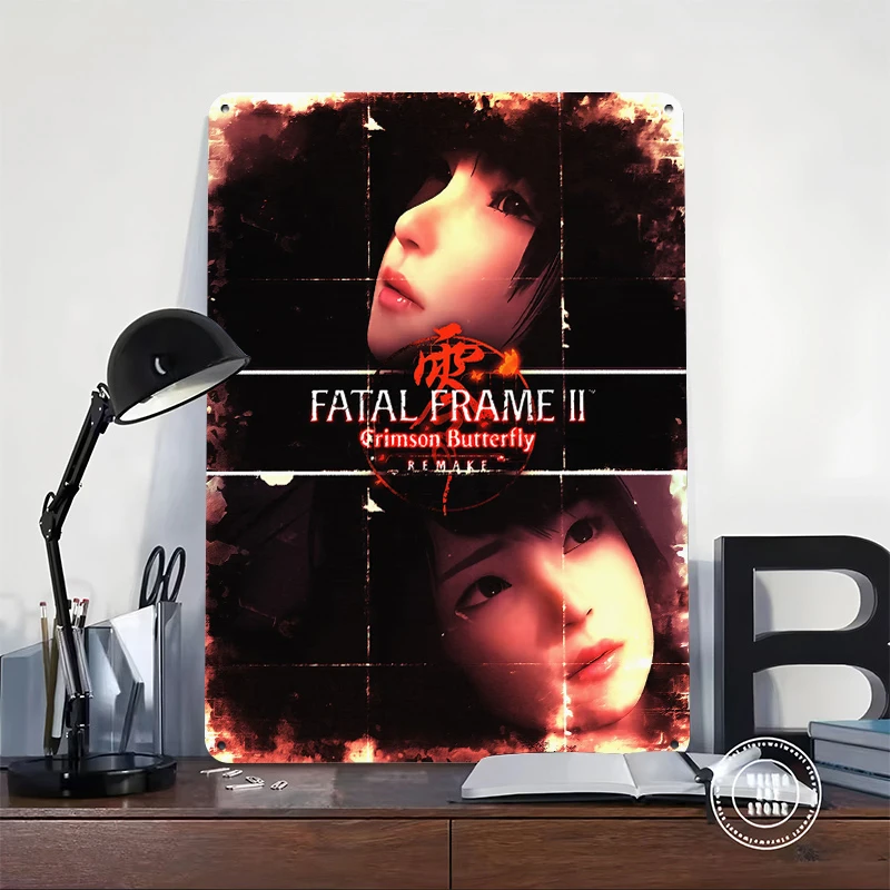 Fatal Frame II Crimson Butterfly Remake Tin Poster Customized Wall Art Retro Vintage Metal Signs for Fans Room Bar Accessories