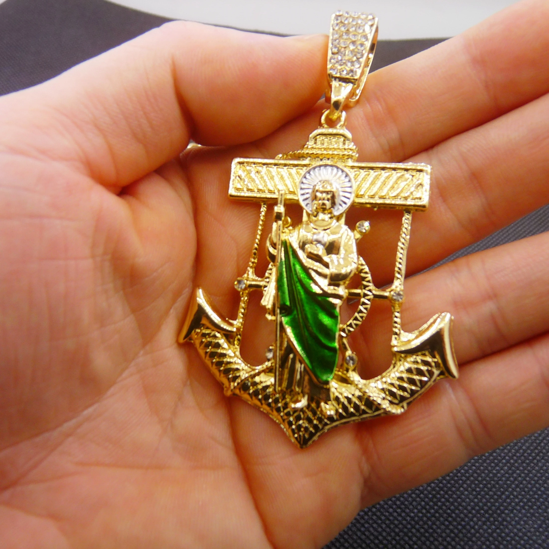 1 قطعة شخصية مرساة سانت جود قلادة طويلة