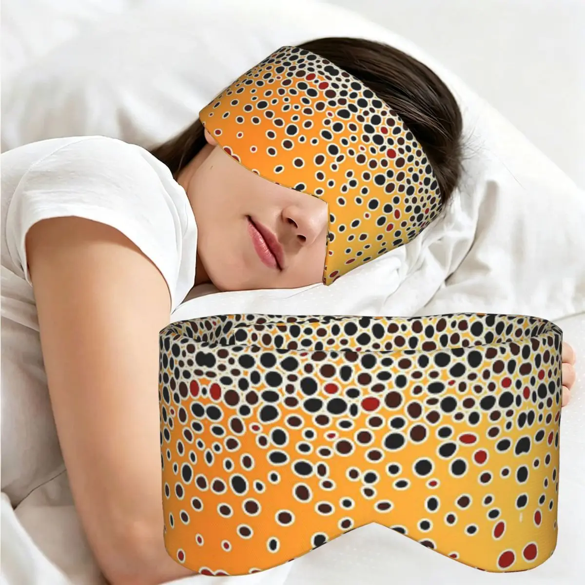 Brown Trout Skin sleep mask Light Blocking Portable Eye Cover for Girls Boys Travel Party Gift Eyeshade eyepatch view 2