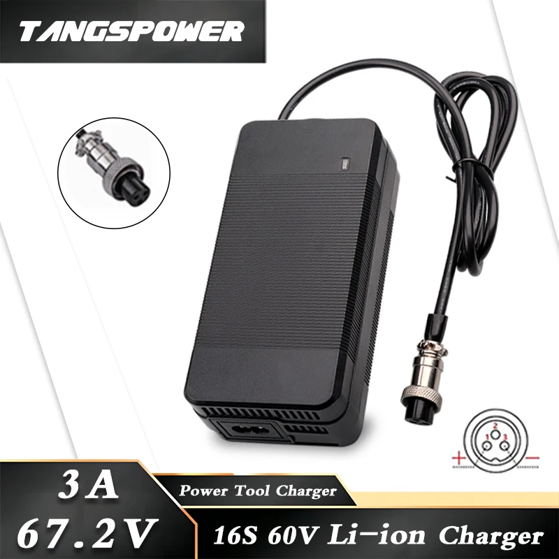 

67.2V 3A Lithium Battery Charger 16S 60V Charger Li-ion Battery pack Charger Fast Charging