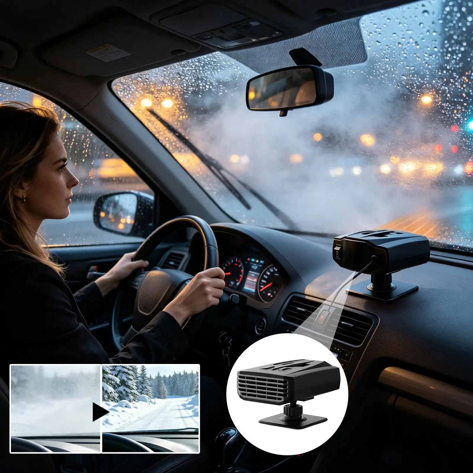 Car Heaters For Vehicle 120W Fast Heating 2 Modes Angle Adjustable Automobile Interior Heaters For Camper Station Wagon SUV RV