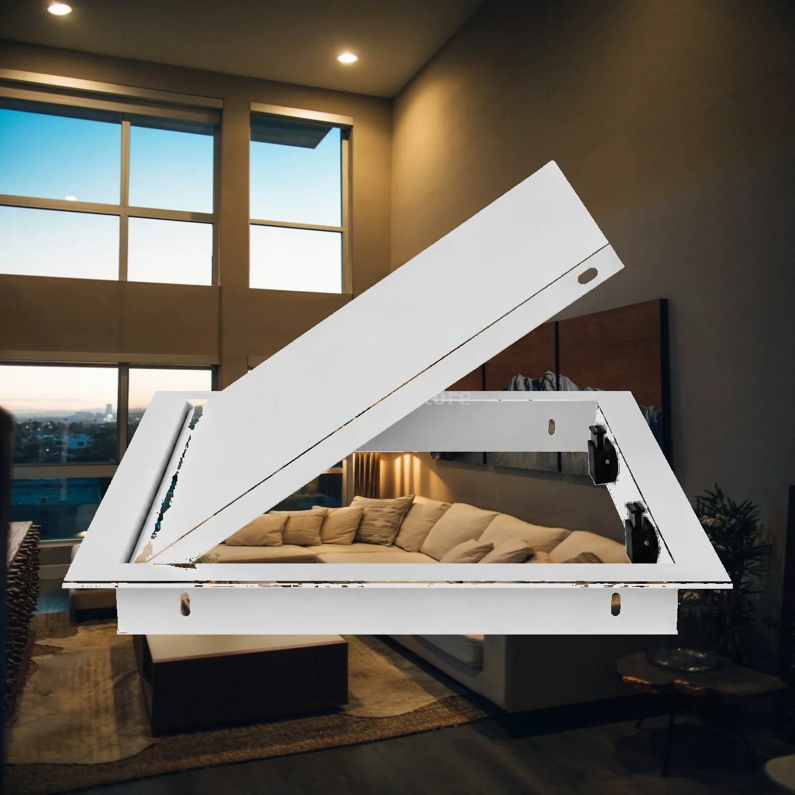 Tool Free Access Opening Panel Aluminum Alloy White for Overhead Ceiling and Interior Wall Use