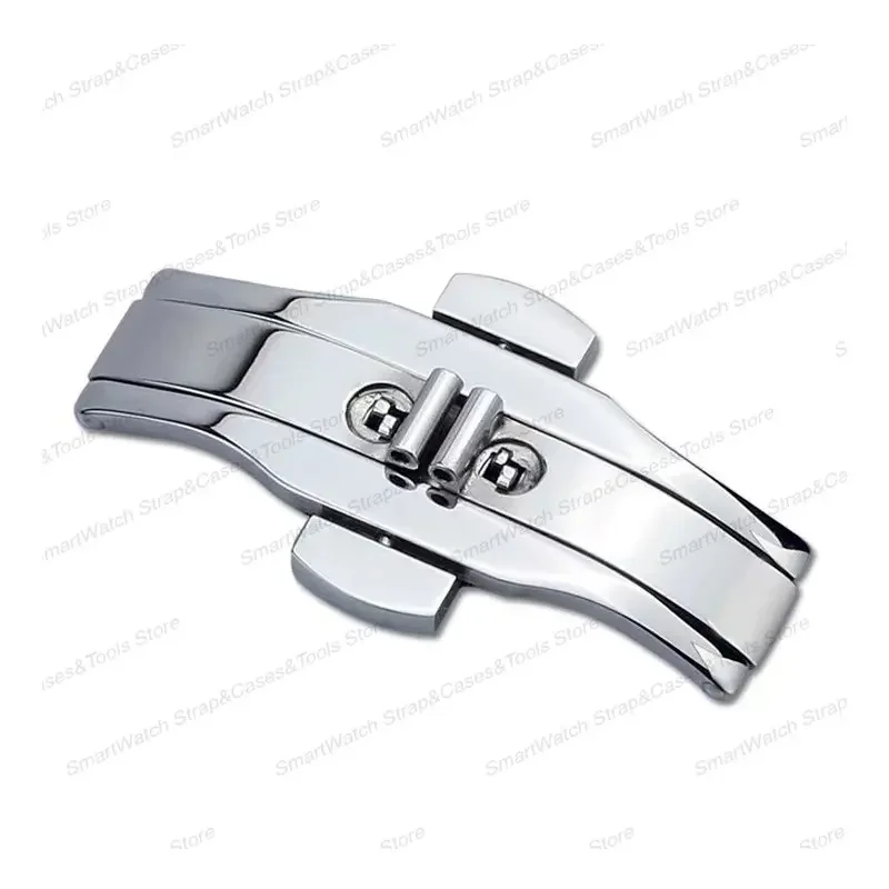 5mm 6mm Solid Stainless Steel Clasp for Longines Double Push Butterfly Watch Band Buckle for Orient Metal Fold Button Accessory