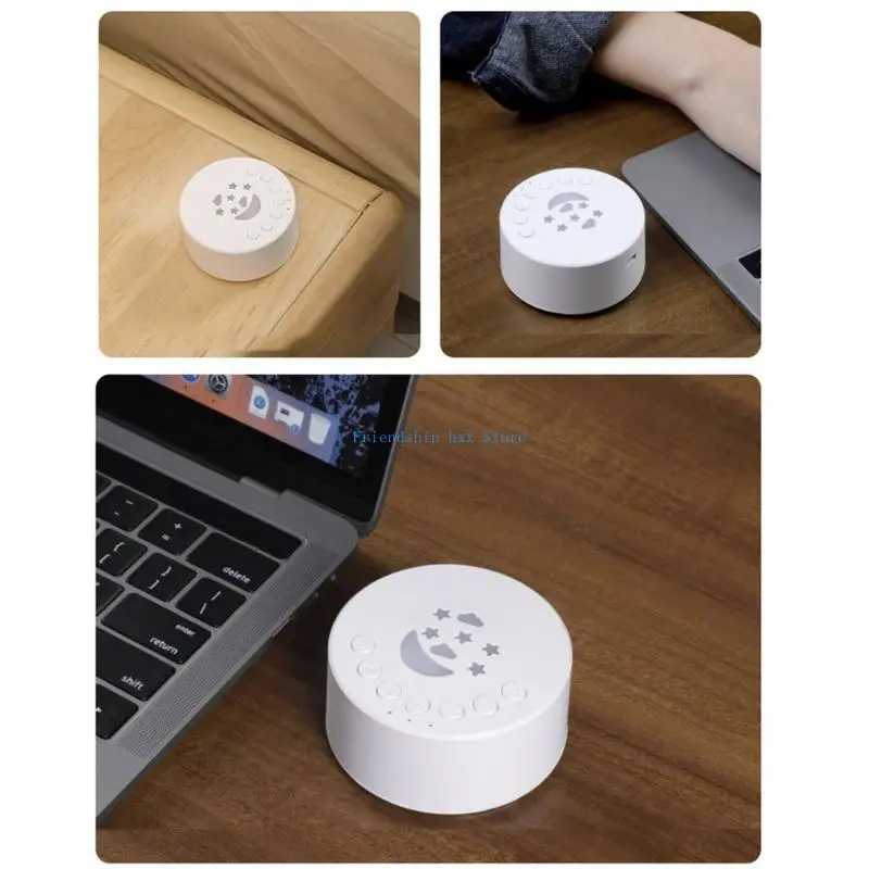 F1CB آلة الضوضاء البيضاء آلة الصوت الطفل المحمولة آلة الضوضاء للطفل الكبار النوم قابلة للشحن 18 أصوات مهدئة هدية