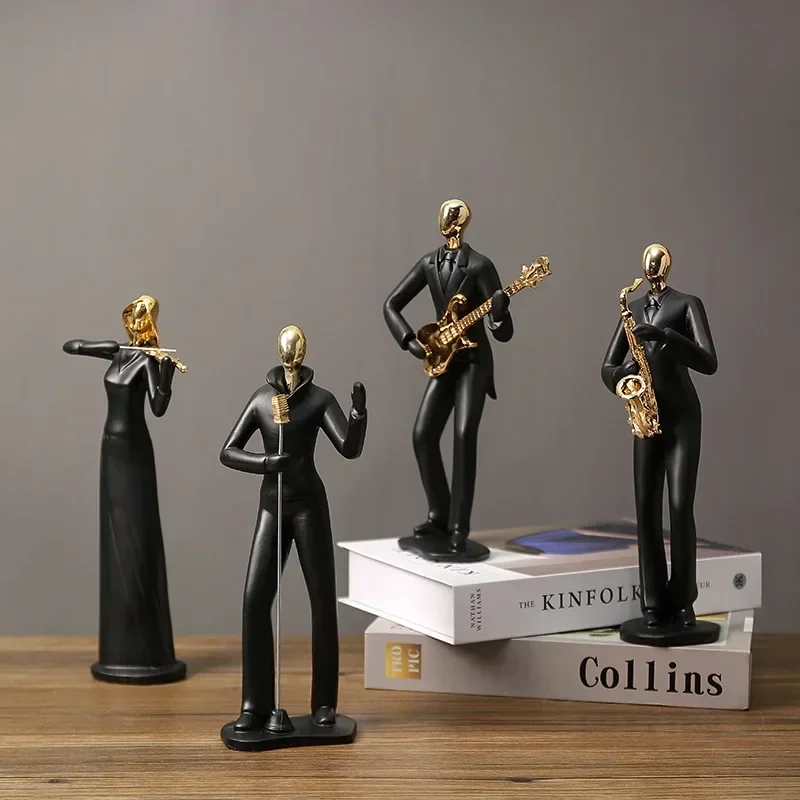 

Resin Creative Band Abstract Figure Statue Decoration Personality Home Decoration Display TV Cabinet Living Room Desktop Crafts