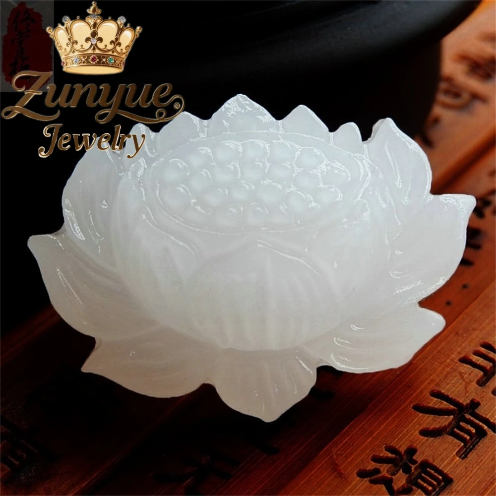 

White Jade Lotus Pendants And Jade Pendants For Men And Women, Couple Jade Pendant Accessories Fashion Jewelry Exquisite Elegant