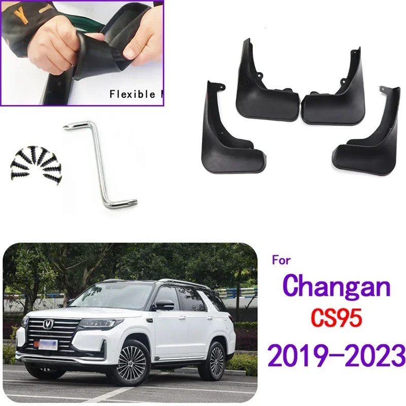 

Mudflaps Splash Guards Mud Flap Car Wheel Mud Flaps Splash Guards MudFlaps Soft TPE Wheel Fender for Changan CS95 2019-2023