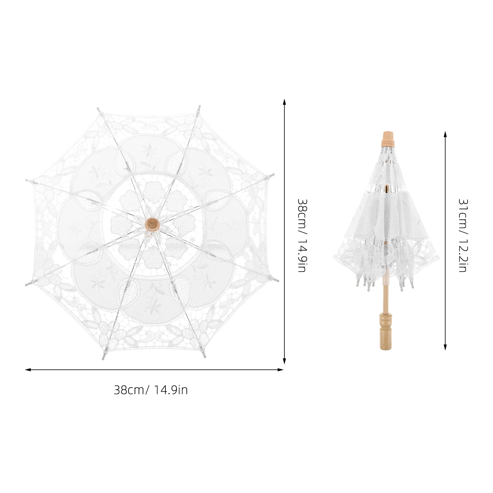 مظلة الدانتيل الزفاف نسيج القطن الزفاف التصوير الدعامة أنيقة المظلة التطريز ديكور الزفاف التبعي #4