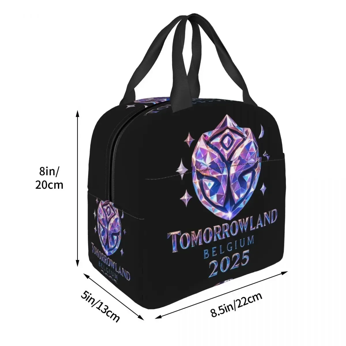 Tomorrowland Belgium Magical Futuristic Festival Logo Insulated Lunch Bag for Women Children Food Boxes Thermal Lunch Box Tote