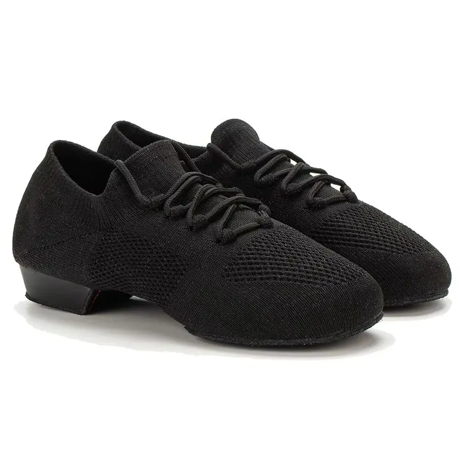 Professional Women Dance Shoes Mesh Jazz Low Heel Salsa Ballroom Modern Training Breathable Teacher Practice Dance Sneakers
