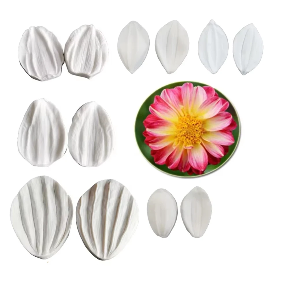 NEW Dahlia Veiner Silicone Molds Crafts For Chocolate Candy Cupcake Sugar Moulds Baking Pastry Home and Kitchen Accessories Tool