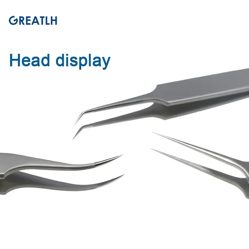 1pcs Hair Implant Tweezers Hair Transplant Implanter Forceps Straight/Angle/ Curved Stainless Steel