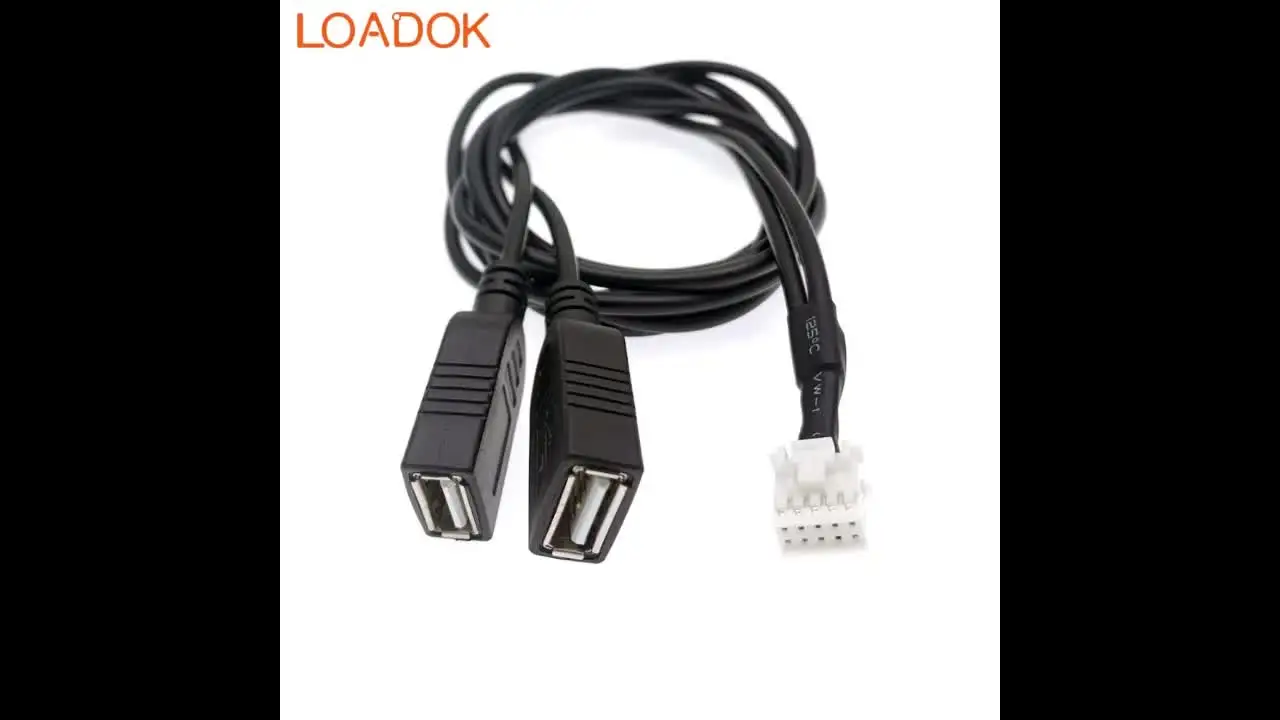 10 Pin Car Radio Dual USB Cable Adapter for KENWOOD DDX6903S
