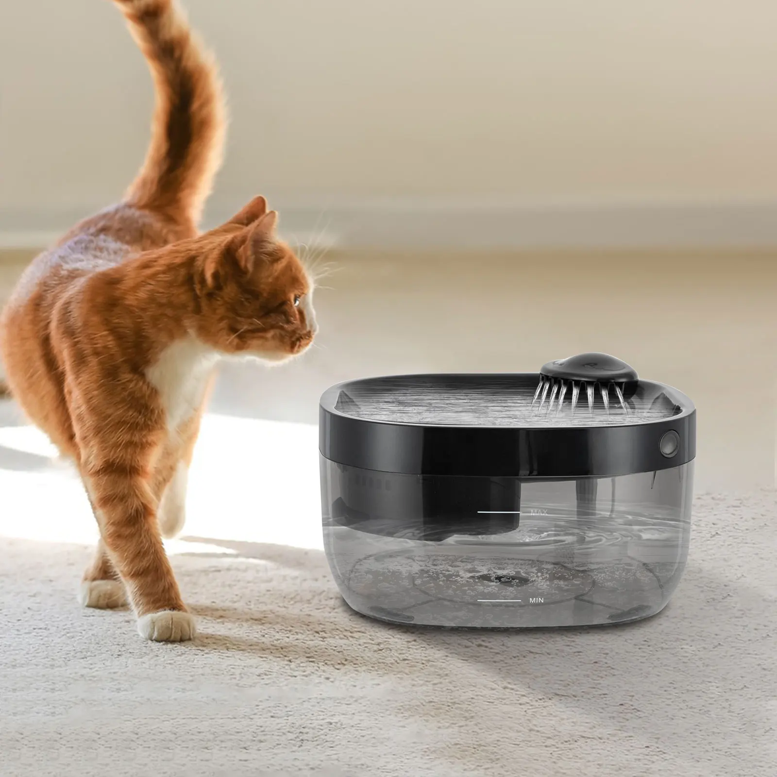 7L Pet Water Fountain with Pump & Filter Anti-Dry Burning Cat Running Water Dispenser Auto Recirculating Pet Water Flow Drinker 3