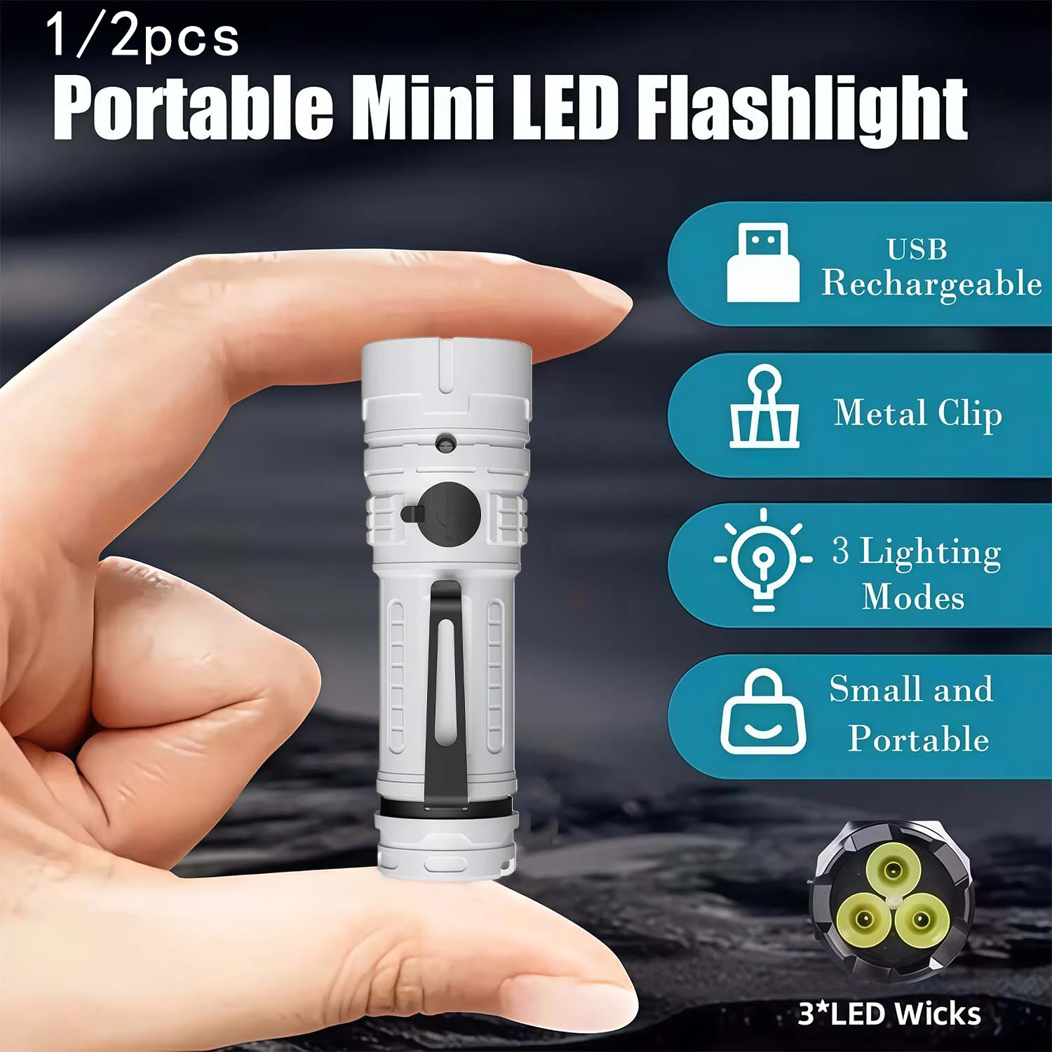 Portable Mini Flashlight, High Lumen Small Flashlight, Super Bright Handheld Flashlight, Pocket Flashlight For Home Emergencies