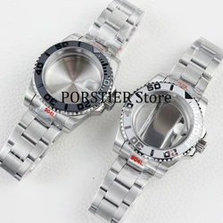 40mm NH35 grey black watch case sapphire glass waterproof fit NH35 NH36 movement jubilee oyster strap 28.5mm dial YACHT-MASTER