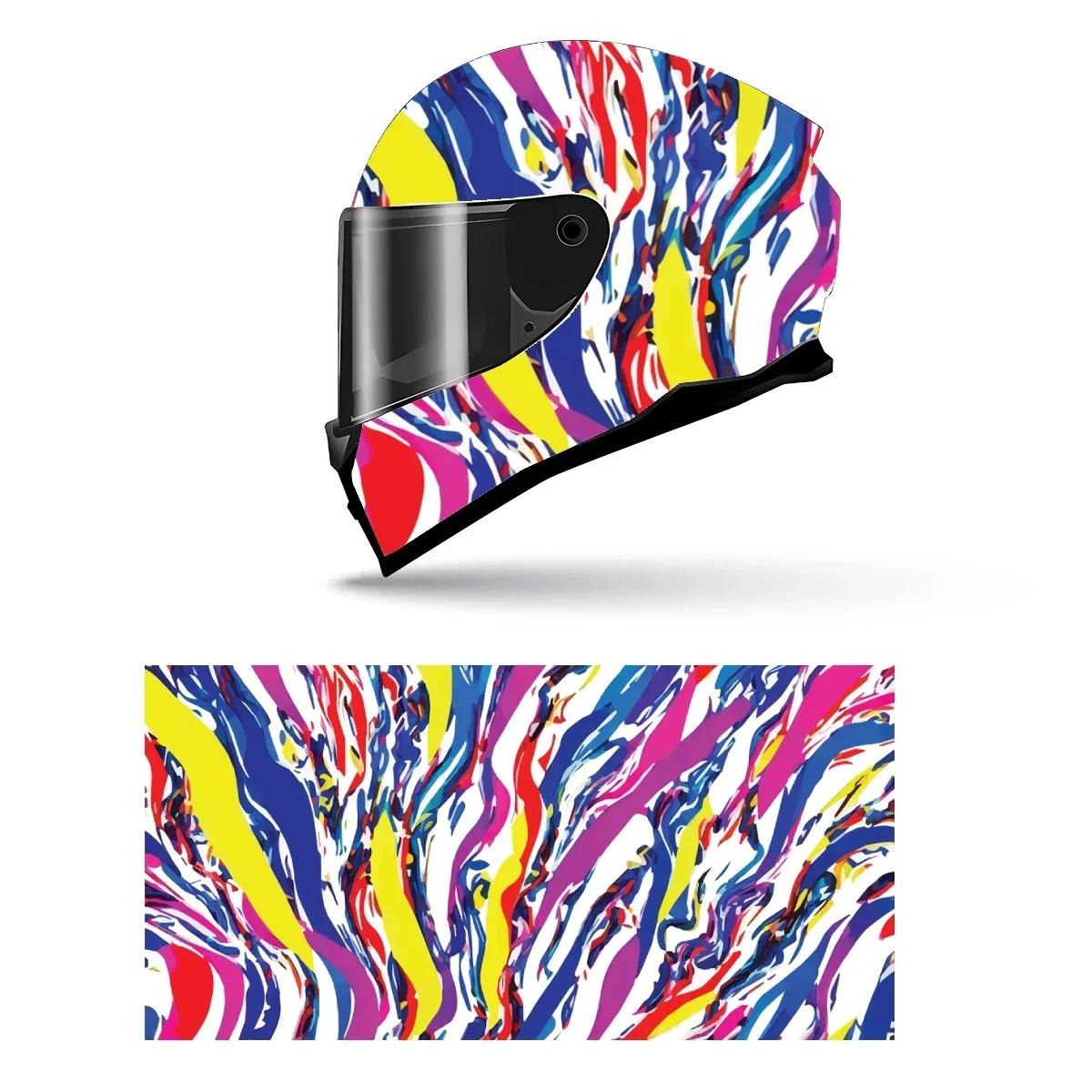 

Стиль абстрактной живописи, полная наклейка на шлем, мотоциклетный шлем, гоночная графическая наклейка, виниловая пленка, декоративная наклейка на шлем