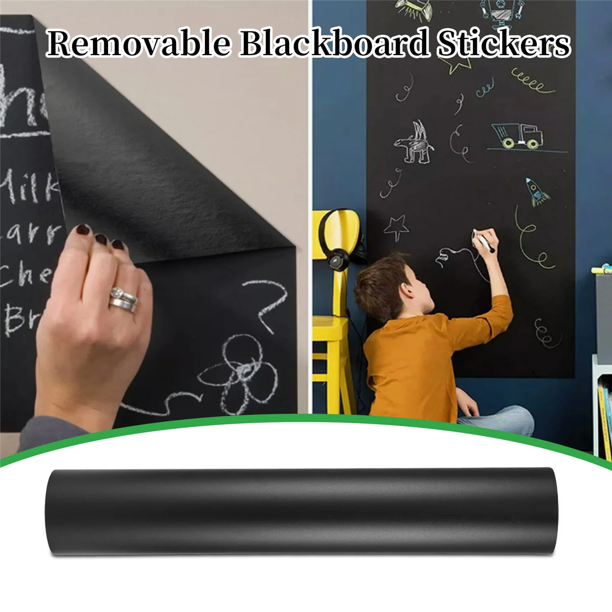 النوعية 45X100cm السبورة المغناطيسية ملصقات جدار الأطفال الطباشير رسم ملاحظة مجلس مكتب السبورة الخضراء ذاتية اللصق R