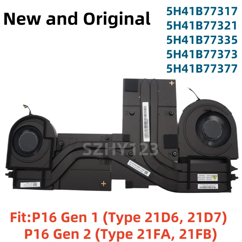 

New Original Dis CPU Cooling Fan Cooler Heatsink For Lenovo ThinkPad P16 Gen 1 & Gen2 Laptop 5H41B77373 5H41B77317 5H41B77321